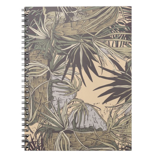Cuaderno Seamless pattern with palm leaves, brightpattern,t (Frente)