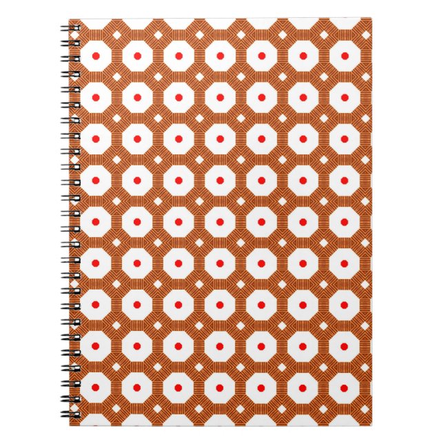 Cuaderno Seamless Traditional Moroccan brown, white and red (Frente)