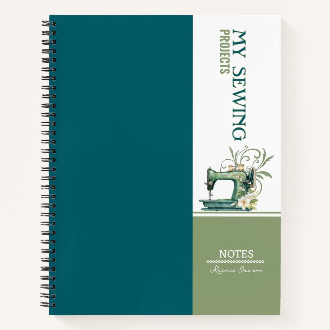 Cuaderno Sechando notas de proyecto Verde azuladas (Anverso)