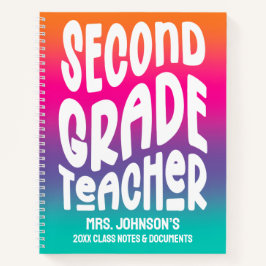 Cuaderno Second Grade Teacher Colorful Ombre