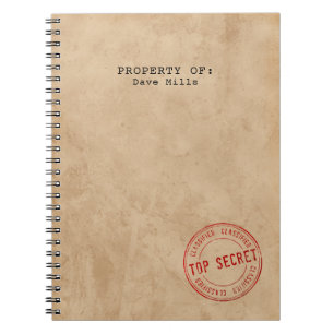Cuaderno secretísimo adaptable - añada su nombre