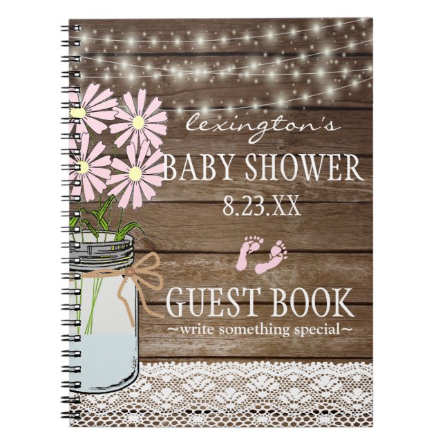 Cuaderno Secuencia del Guestbook el | de Baby Shower del (Frente)