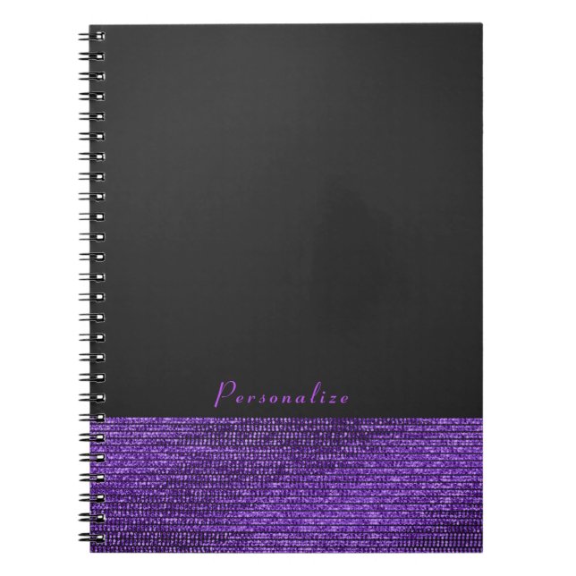 Cuaderno Secuencias de vidrio moderno morado y gris Moda el (Frente)