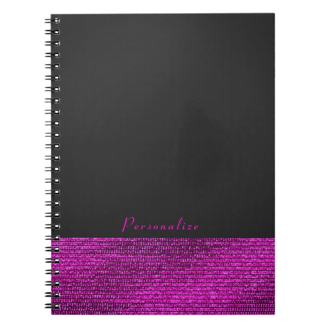 Cuaderno Secuencias de vidrio moderno rosa y gris Moda eleg (Frente)