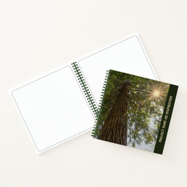 Cuaderno Secuoia personalizado con esbozo de foto de Sunbur (Interior)