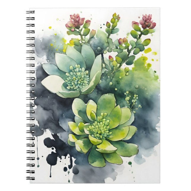 Cuaderno Sedum - Fundas para iPad mini de flores acuarela (Frente)