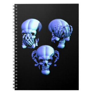 Cuaderno See Hear Speak No Evil Skulls Spiral Notebook