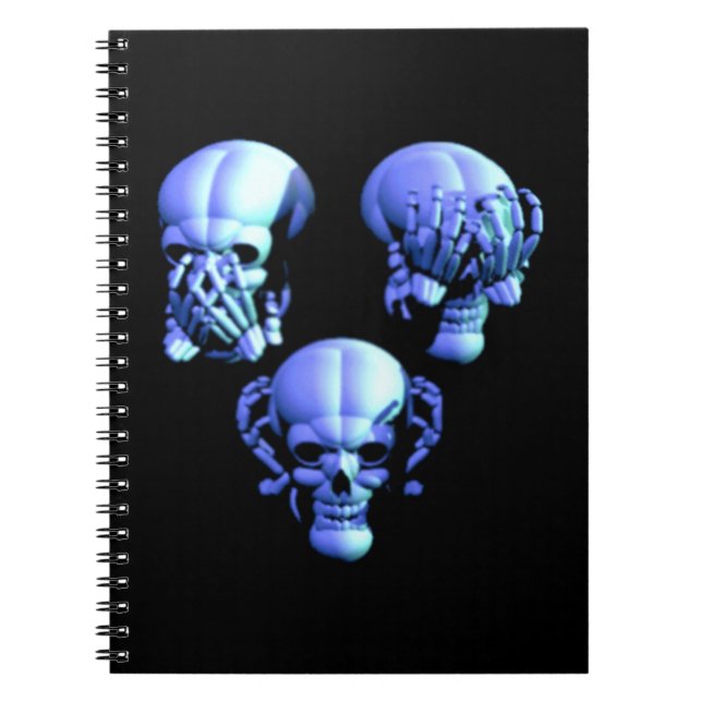 Cuaderno See Hear Speak No Evil Skulls Spiral Notebook (Frente)