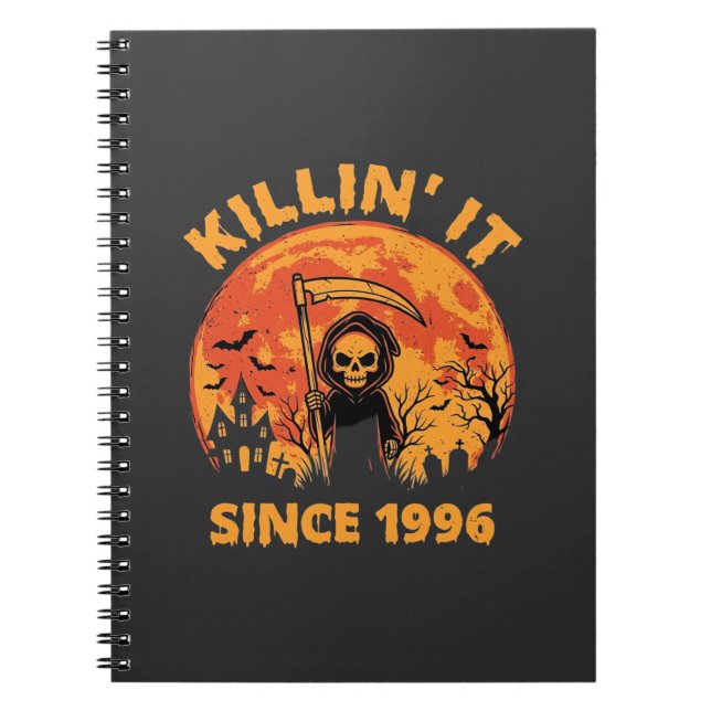 Cuaderno Segador de Halloween Desde 1996 Diseño de Cumpleañ (Frente)