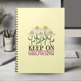 Cuaderno Seguir Creciendo Las Citas Positivas Flores Retro