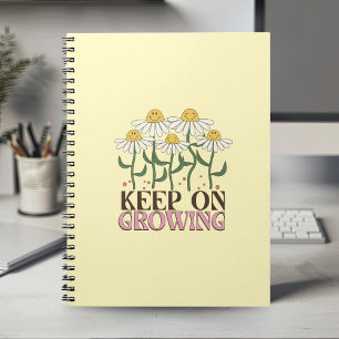 Cuaderno Seguir Creciendo Las Citas Positivas Flores Retro