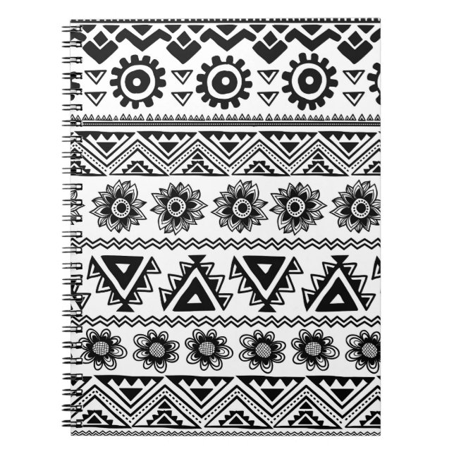Cuaderno Segundo patrón tribal étnico, sin fisuras. (Frente)