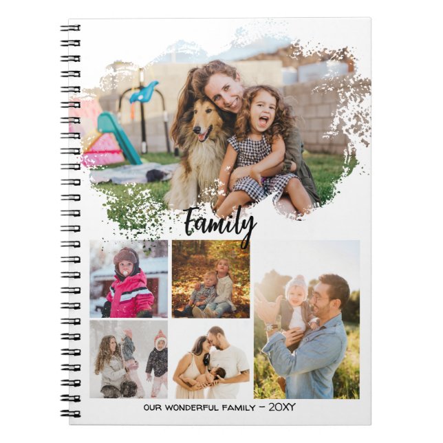 Cuaderno Seis fotos Collage Simple Frame Family Diary (Frente)