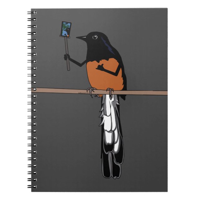 Cuaderno Selfie hawaiano de aves shama (Frente)
