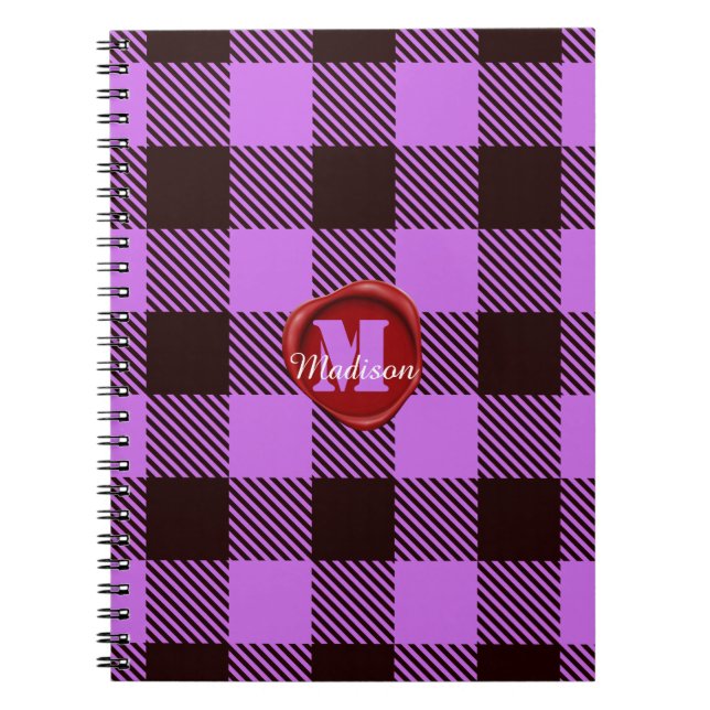 Cuaderno Sello de cera de cera personalizado Monograma Orqu (Frente)