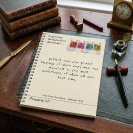 Cuaderno Sello postal antiguo de Charles Dickens de 1970