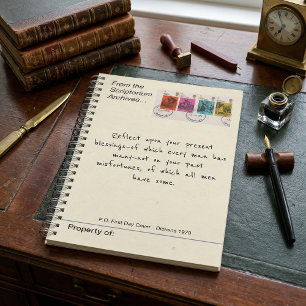 Cuaderno Sello postal antiguo de Charles Dickens de 1970