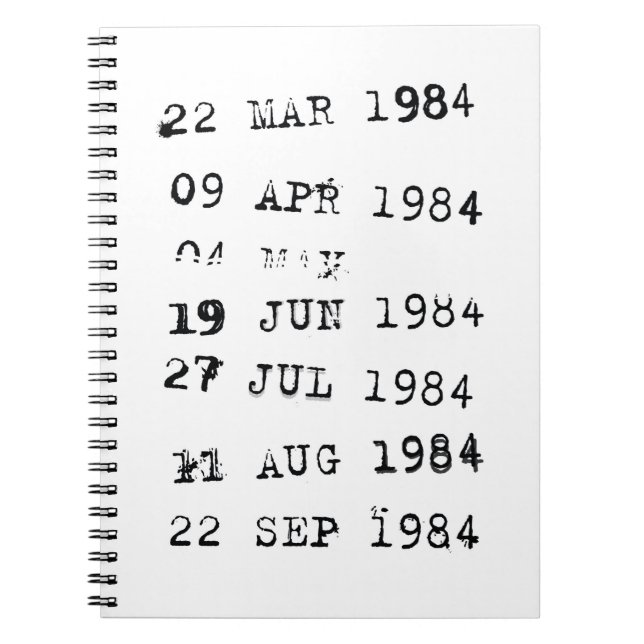 Cuaderno Sellos de biblioteca Fecha de vencimiento 1984 (Frente)