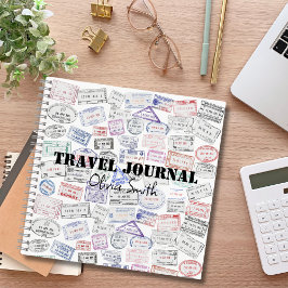 Cuaderno Sellos de pasaporte,Diario de viaje, Con líneas pe