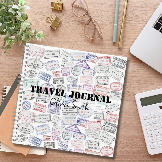 Cuaderno Sellos de pasaporte,Diario de viaje, Con líneas pe (Subido por el creador)