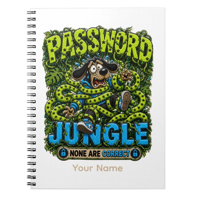 Cuaderno Selva de Contraseñas Personalizada Divertida Ofici (Frente)