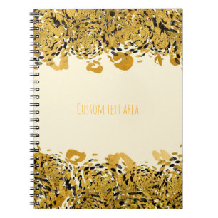 Cuaderno Selva exótica dorada y negra elegante Cheetah Glam
