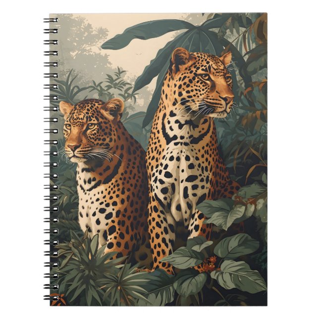 Cuaderno Selva leopardo: postal vintage (Frente)