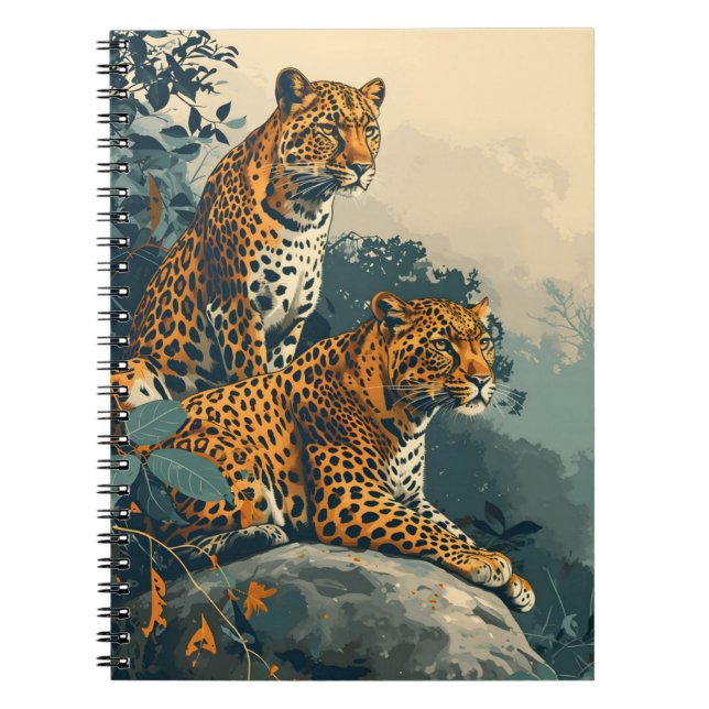 Cuaderno Selva leopardo: postal vintage (Frente)