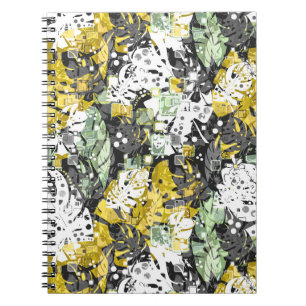 Cuaderno Selva tropical sin foco hojas exóticas abstractas