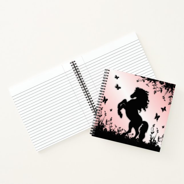 Cuaderno Semental negro alzándose Rosa (Interior)