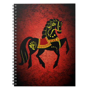 Cuaderno Semental negro frisio/belleza negra, rojo del