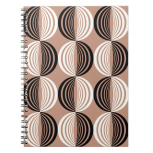 Cuaderno Semicírculos de líneas de patrón geométrico sin so