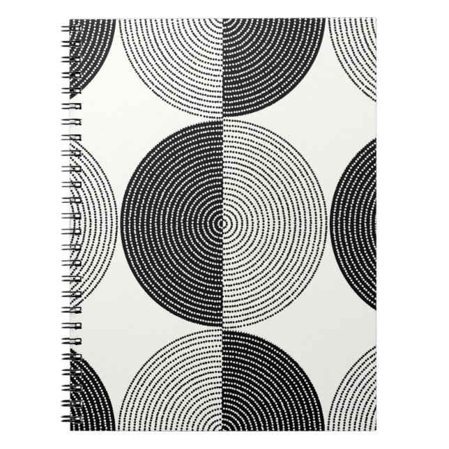 Cuaderno Semicírculos geométricos: patrón simple. (Frente)