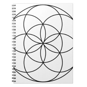 Cuaderno Semilla de Vida Geometría Sagrada negro y blanco
