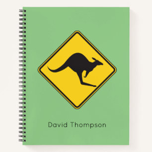 Cuaderno Señal de advertencia canguro Personalizada