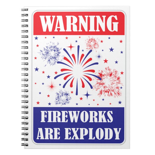 Cuaderno Señal de advertencia de fuegos artificiales (Frente)