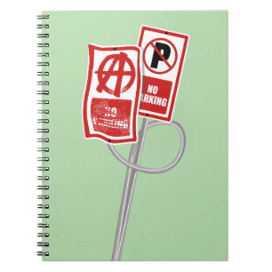 Cuaderno señal de anarquía sin aparcamiento