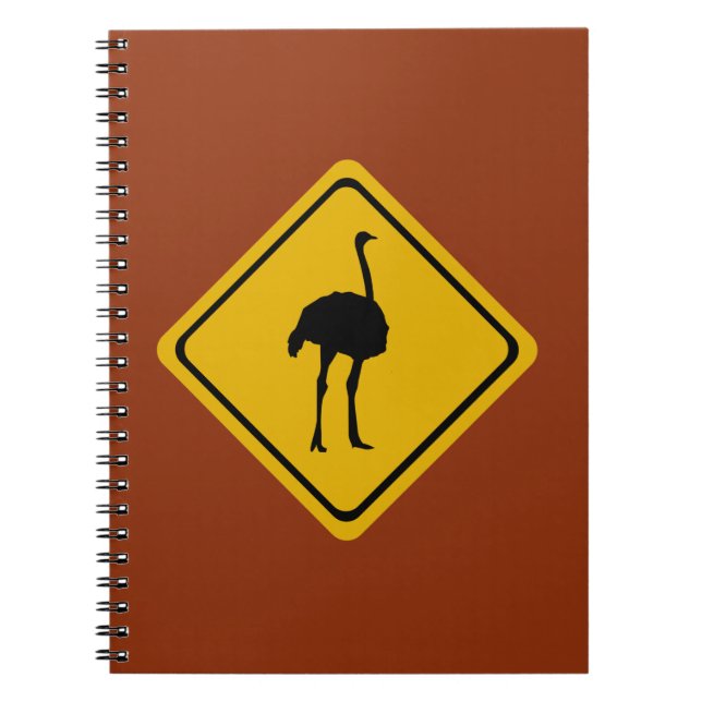 Cuaderno señal de carretera de avestruz (Frente)
