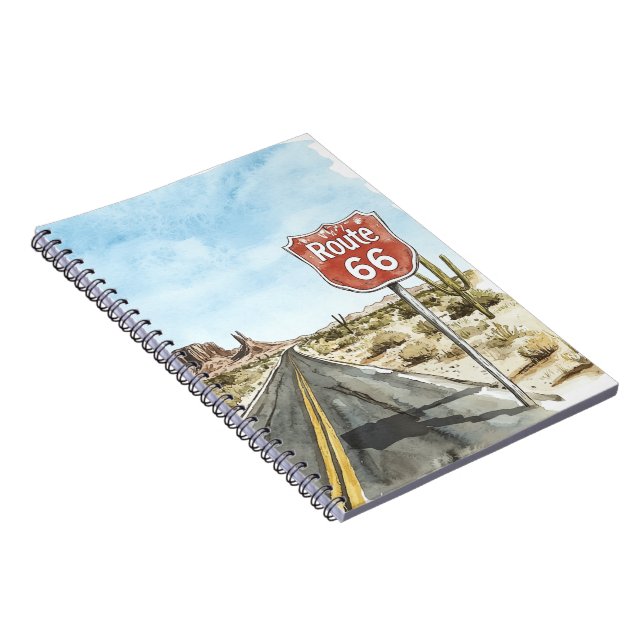 Cuaderno Señal de la Ruta 66 Roja (Lado Derecho)
