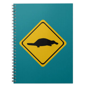 Cuaderno señal de la vía de platypus