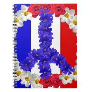 Cuaderno señal de paz de bandera francesa