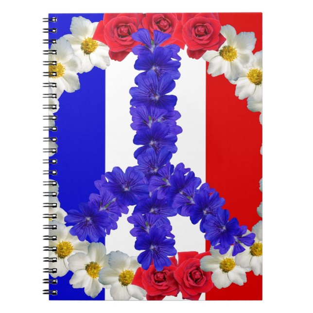 Cuaderno señal de paz de bandera francesa (Frente)