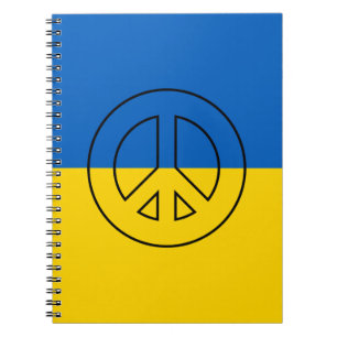 Cuaderno señal de paz de la bandera ucraniana