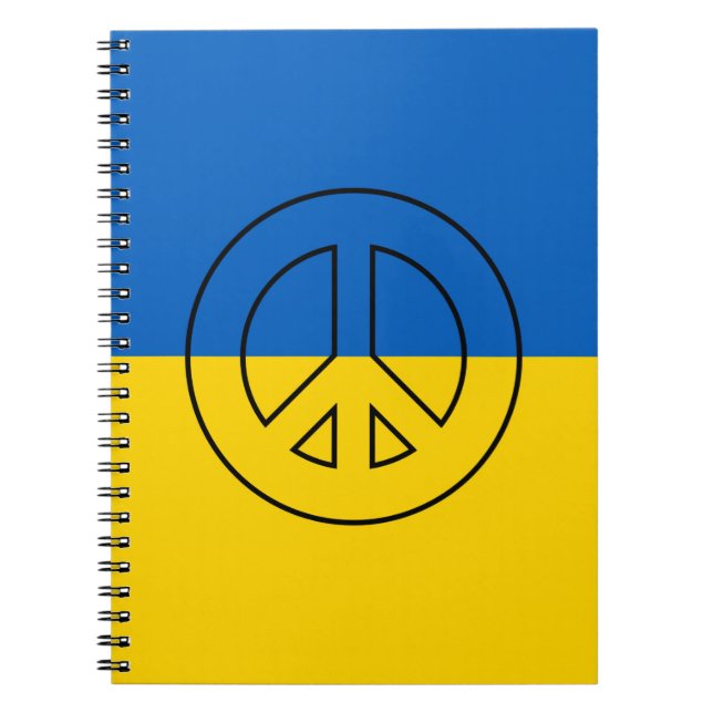 Cuaderno señal de paz de la bandera ucraniana (Frente)