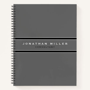 Cuaderno Sencilla y moderna banda gris y negra profesional