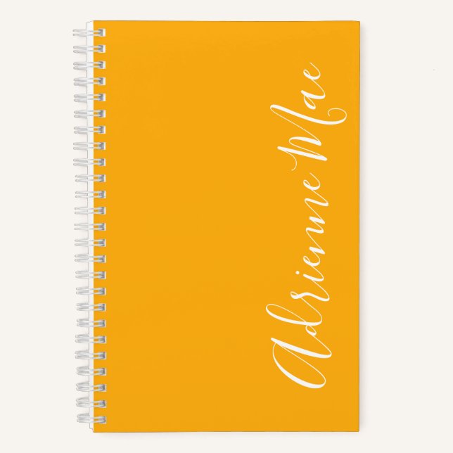 Cuaderno Sencillamente Elegante azafrán amarillo personaliz (Anverso)