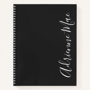 Cuaderno Sencillamente Elegante Carbón y Blanco Personaliza