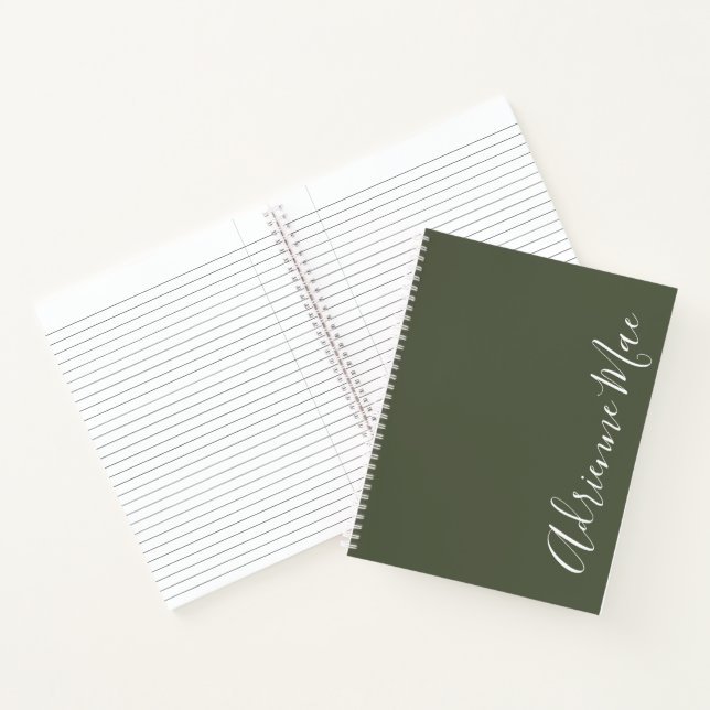 Cuaderno Sencillamente Elegante Chive Oscuro Verde Personal (Interior)