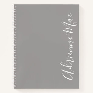 Cuaderno Sencillamente Elegante Moderno Ash Gray Personaliz