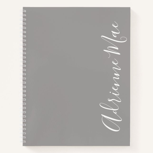 Cuaderno Sencillamente Elegante Moderno Ash Gray Personaliz (Anverso)